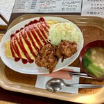 ごはん処 きちでん - オムライス唐揚げセット
