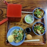 こくや - 肉つゆ並、かき揚げ、玉子天