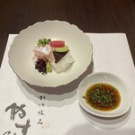 やす多” - お造り アオリイカ・寒鮃