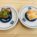 Kura zushi - ネギトロ、蒸し海老