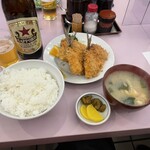 食事処 酒肴 浅草 水口 - あじフライ定食（930円）