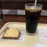 ドトールコーヒーショップ - アイスコーヒーLとレモンパウンドケーキ