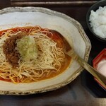 無奏天生 - 汁なし担担麺 温玉 追い飯