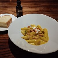 トラットリア ゴデレッチョ エビス 恵比寿 - イベリコ豚ベーコンとカボチャのクリーム　ペンネリガーテ