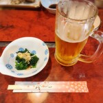 はなゆう - お通しとオリオンビール