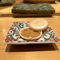 鮨 しお津 - あん肝と奈良漬の最中
