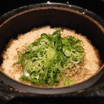 葱や平吉 - 別で注文した土鍋は葱とじゃこ
