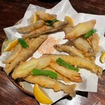 葱や平吉 - ワカサギと葱の天ぷら