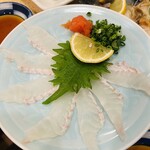 千寿司 - 平目の薄造り