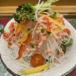 Sushi To Tempura Toro Ichi - 大根と明太子のサラダ８５８円。新鮮な大根がたっぷりで明太マヨともマッチして、とても美味しかったです。