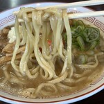 元祖 肉玉そば 越智 - やや太麺