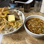 自家製麺まさき(非乳化) - 限定味噌つけ麺(ニンニク、ショウガ、アブラ)+辛味ネギ+バター+うずら