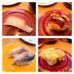 Sushi ro - 活〆ぶりとろ・鰻・北海道産〆鯖握り・北海道鰯天ぷら握り