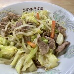 さか本そば店 - 肉野菜炒め定食