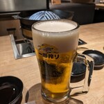 旭川成吉思汗 大黒屋 - メガジョッキのキリン一番搾り生ビール