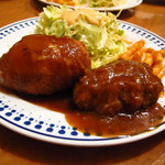 ゲンジ - Cセット　\910　海老クリームコロッケ　ミンチカツ　サラダ　ライス　おみそ汁