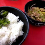 横浜家系らーめん ぼうそう家 - ライス＆初めて頂いたサービスチャーシュー！(2014,01/03)