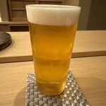 すし処 睦月 - ビールで乾杯