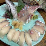 tsuribunedyayazauo - シマアジ、半身はお造り、半身はお寿司に
