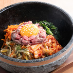 Stone-grilled yukke bibimbap