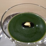 鮨 銀座 おのでら - デザート（抹茶のブラマンジェ）