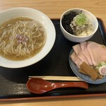 麺や なないち - かにと煮干の塩らーめん、かに飯セット