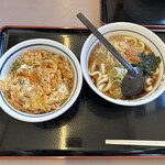 山田うどん - R6.2  かき揚げ丼セット・たぬきうどん