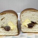 キムラヤのパン - バナチョコロール（断面）