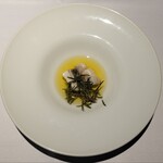 アル・ケッチァーノ  - ◆「鱈の身と柚子のピルピル」(柑橘類がダメな妻のために草仕上げを用意してくれました)