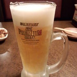 居肴家 一楽 - 生ビール　プレミアムモルツ（2014.01.04）