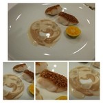 MAISON LAFITE - 魚料理は「アラ」・・ごまをまぶした「アラ」の風味もいいですよ。 
      ソースは「白菜」で作られていますが、白菜の甘みが感じられ美味しい。 
      