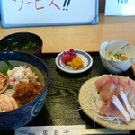 亀島亭 - セイコ蟹丼と鰤刺身