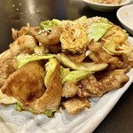 大衆昭和居酒屋 新横浜の夕焼け一番星 新横☆酒場 - 「とりかわ甘辛だれ炒め（税込￥385）」