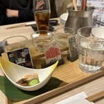 くずし割烹 小町 - 日本酒3種飲み比べ　酒肴付き