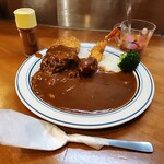 カレーの南海 - メンチカツカレー+エビフライ　930円+280円