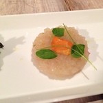 ボッテガ シモーネ - 愛媛産 金目鯛のカルパッチョ 長野産 ルレクチェを添えて