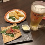 馬刺し郷土居酒屋 一 - ビール、炙り明太子、からし蓮根