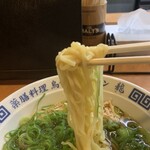 烏骨鶏ラーメン 龍 - 醤油ネギラーメン　麺