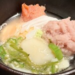 Nore Sore Shokudou - うめじゃ丼　帆立と烏賊の海宝茶漬け　出汁をかけて美味しいです