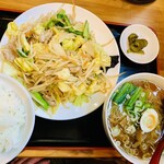 Chuuka Hanten Fukugen - 野菜炒め定食＋ミニラーメン