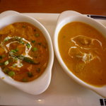 シャリマール （Shalimar） フィールズ南柏店 - 野菜（左）チキン（右）