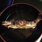 柏屋旅館 - 別注の岩魚骨酒 2013.12