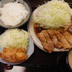 Tonkatsu Santa - ポークソテー、クリームコロッケ、ごはん軽め、豚汁