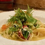 Bistrot La Cucina - 海老・タコ・とびこ・野菜のスパゲッティーニ