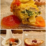 Bistrot La Cucina - 前菜3品
                      ◎ オムレツ チーズ味
                      ◎ レバーペーストにバゲット
                      ◎ きのこのマリネ