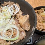 吉野家 - 牛皿･鉄板牛カルビ定食アップ