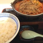 Yoshinoya - 牛チゲ鍋　大盛り　￥680　玉子　￥50