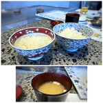 Teppanyaki Mai - ◆ご飯もツヤがあり美味しい。お尋ねしましたら、お米は「さがびより」だそう。 ◆お味噌汁は丁寧に出汁を引かれているのがわかる味わい。少し甘めのお味噌を使用され好み。