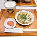 Agodashi Udon Kogane Maru - 明太子、おつまみ丸天、生ビール
