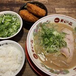 天下一品 - 噂のｺﾛｯｹ定食＆ねぎ(別皿)